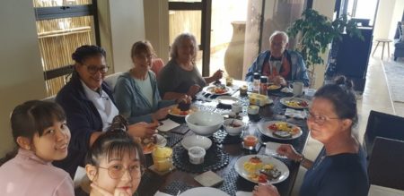 Enjoying brunch at Azure Wilderness